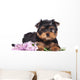 Yorkshire Terrier Puppy and Flowers Wall Decal