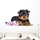 Yorkshire Terrier Puppy and Flowers Wall Decal
