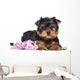 Yorkshire Terrier Puppy and Flowers Wall Decal