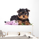 Yorkshire Terrier Puppy and Flowers Wall Decal