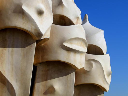 Chimnies on the roof of Gaudi's La Pedrera in Barcelona, Spain Wall Mural