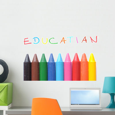 Wax Crayons Wall Decal shown on a wall