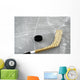 Hockey Stick and Puck Wall Mural