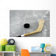 Hockey Stick and Puck Wall Mural