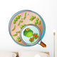 Petri plate and magnifier Wall Decal