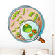 Petri plate and magnifier Wall Decal