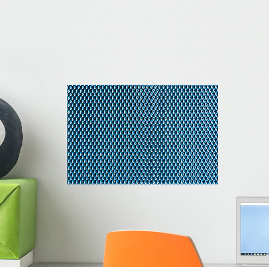 Blue Metal Mesh Plating Wall Decal