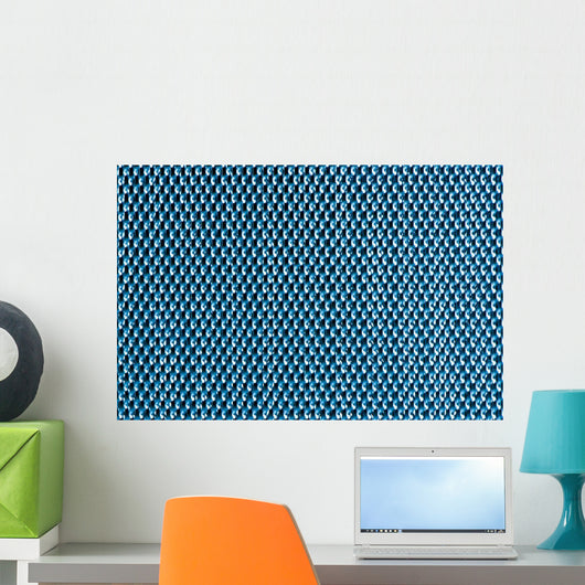 Blue Metal Mesh Plating Wall Decal