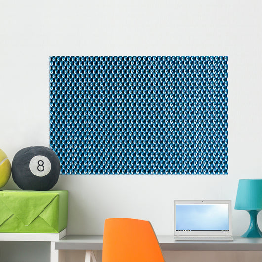 Blue Metal Mesh Plating Wall Decal