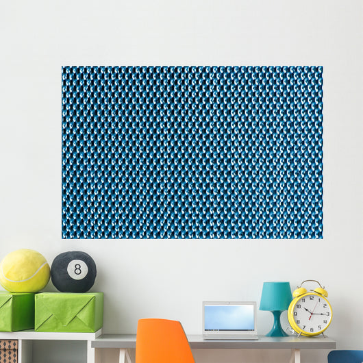 Blue Metal Mesh Plating Wall Decal