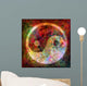 Yin and Yang - grunge background Wall Mural
