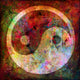 Yin and Yang - grunge background Wall Mural