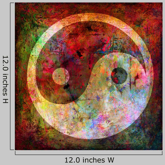 Yin and Yang - grunge background Wall Mural