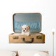 Tiny puppy in a vintage suitcase Wall Decal