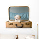 Tiny puppy in a vintage suitcase Wall Decal