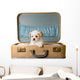 Tiny puppy in a vintage suitcase Wall Decal