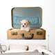 Tiny puppy in a vintage suitcase Wall Decal