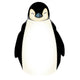 Applique  work in the form of angry penguin from a fabric Wall Decal