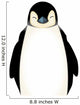 Applique  work in the form of angry penguin from a fabric Wall Decal