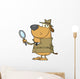 Dog Holding A Magnifying Glass Wall Decal