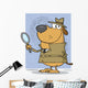 Detective Dog Holding Magnifying Wall Mural