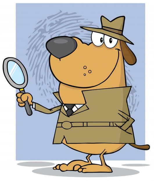 Detective Dog Holding Magnifying Wall Mural