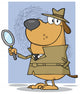 Detective Dog Holding Magnifying Wall Mural