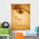 Happy Thanksgiving Wheat Wall Mural