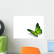 Green Butterfly White Wall Decal