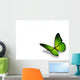 Green Butterfly White Wall Decal