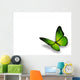 Green Butterfly White Wall Decal