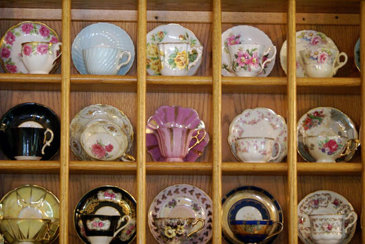 Shelves Fine China Cups Wall Mural