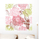 Bird And Flowers Seamless Wall Decal