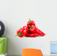 Red chilli peppers on white background Wall Decal