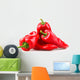 Red chilli peppers on white background Wall Decal