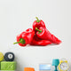Red chilli peppers on white background Wall Decal