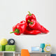 Red chilli peppers on white background Wall Decal