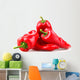 Red chilli peppers on white background Wall Decal