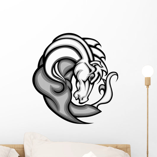 Mustang Stallion Graphic Mascot Vector Image Wall Decal
