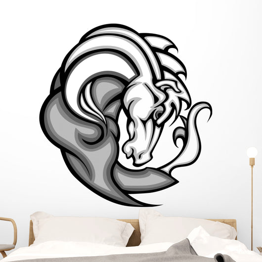 Mustang Stallion Graphic Mascot Vector Image Wall Decal