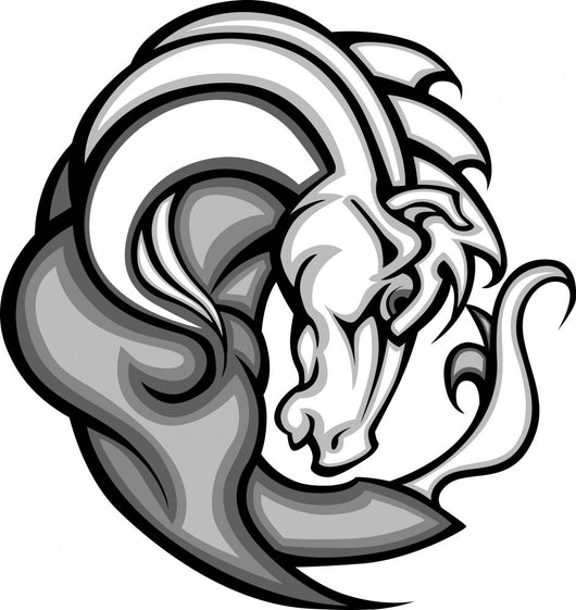 Mustang Stallion Graphic Mascot Vector Image Wall Decal