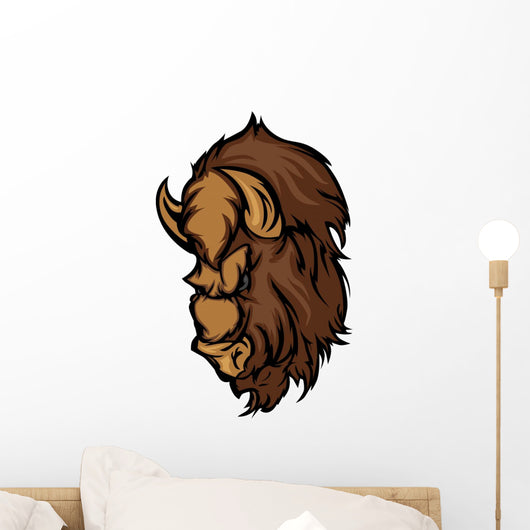 Buffalo Bison Mascot Head Cartoon Wall Decal