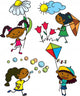 Set with Cute Afroamerican