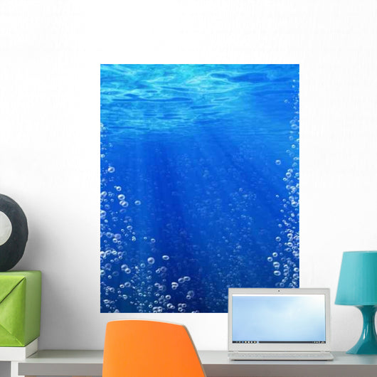 Water Bubbles Going Up Wall Decal