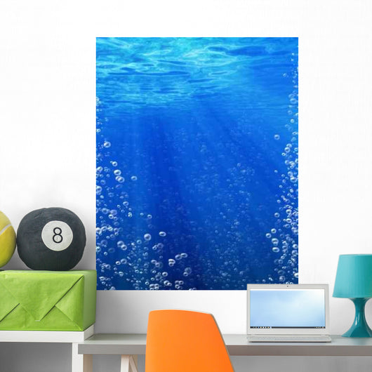 Water Bubbles Going Up Wall Decal