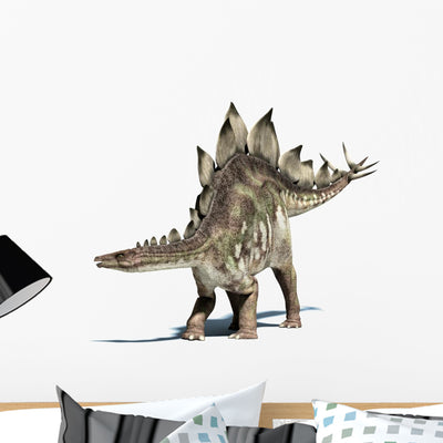 Stegosaurus Dinosaur Wall Decal shown on a wall