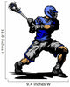 Lacrosse Player Cradling Ball Illustration Wall Decal