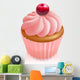Pink cherry cupcake Wall Decal