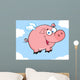 Happy Pig Flying in a Sky Wall Mural