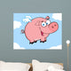 Happy Pig Flying in a Sky Wall Mural